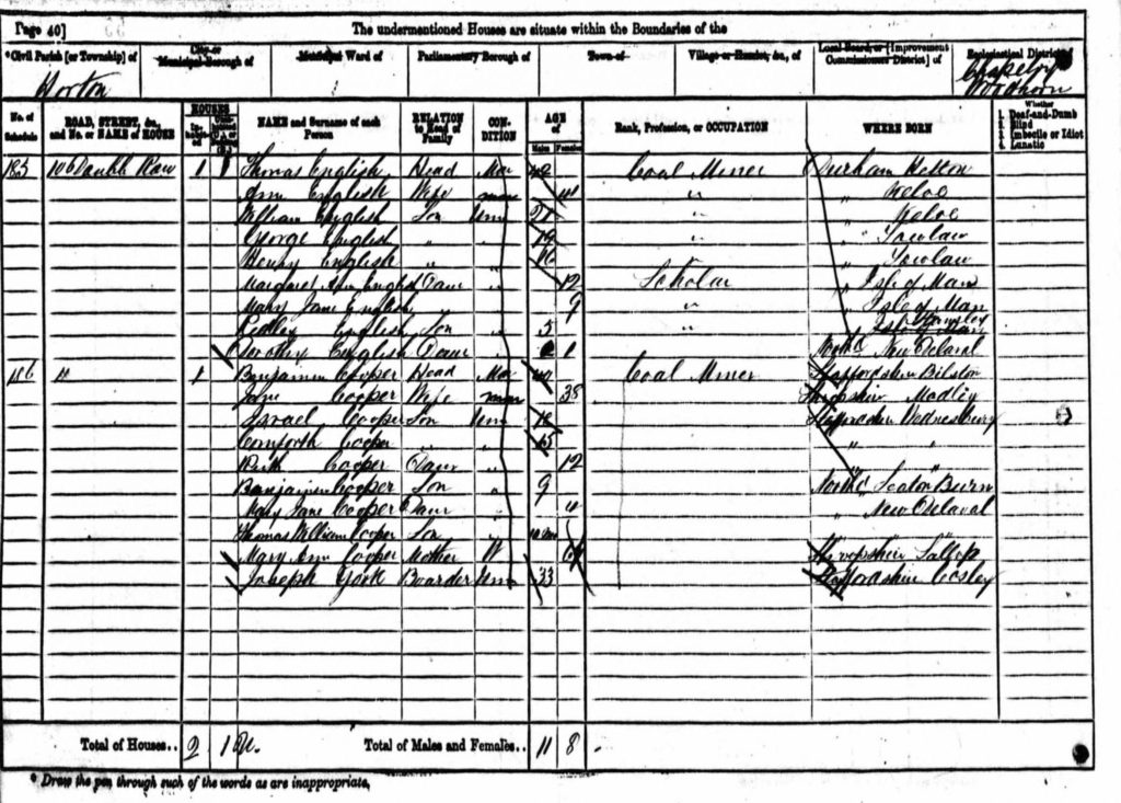 Thomas English 1871 Census