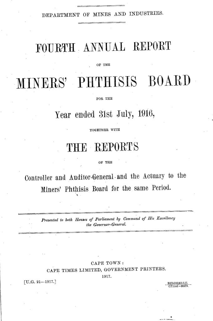 1916 Phythis Board Report