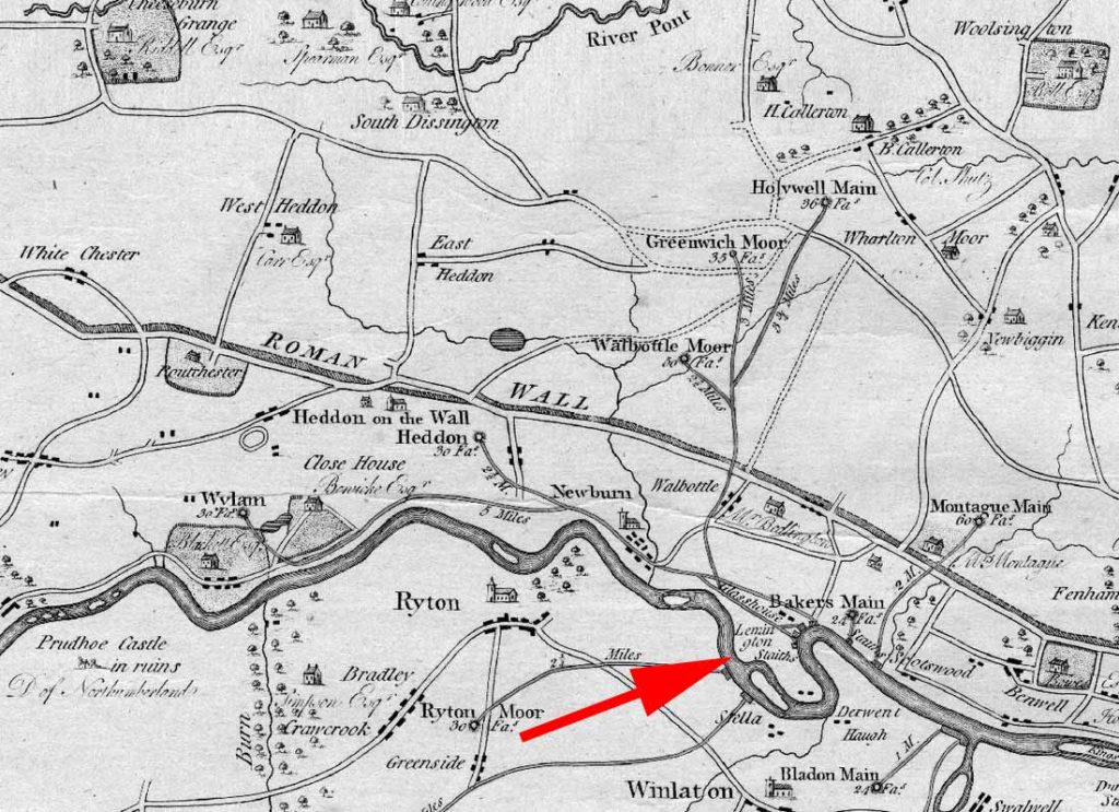 Plan of the collieries on the rivers Tyne and Wear by John Gibson (1788). Indicates depths of coal pits and distances along waggonways to staithes (wooden jetties) on the river.