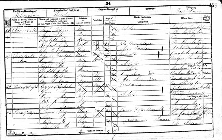 George English 1851 England Census. Class: HO107; Piece: 2388; Folio: 455; Page: 24; GSU roll: 87066