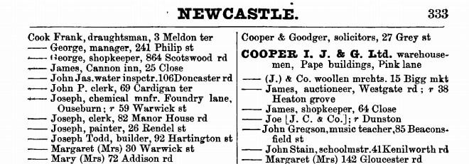 Ward's Directory of Newcastle-on-Tyne, 1898